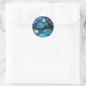 Sticker Rond Monet - Water Lilies Blue, célèbre peinture (Sac)