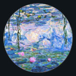 Sticker Rond Monet - Water Lilies (rose) 1919 célèbre oeuvre d'<br><div class="desc">Claude Monet 1919 célèbre peinture,  Water Lilies (rose)</div>