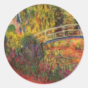 Sticker Rond Monet Water Lily Pond et Water Irises
