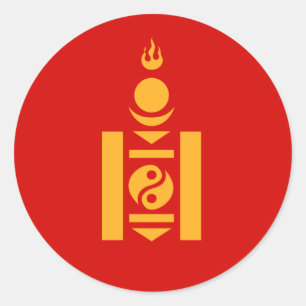 Sticker Rond Mongolie