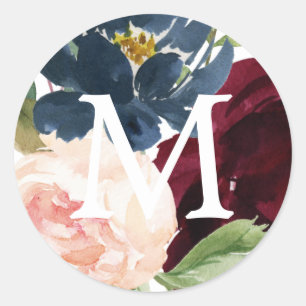 Sticker Rond Mongram Enveloppe Seals