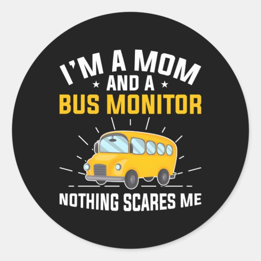 Sticker Rond Moniteur de bus scolaire (Devant)