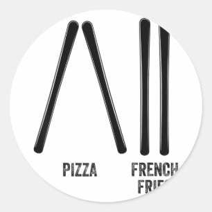 Sticker Rond Moniteur de ski pizza & frites comment faire