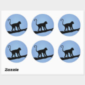 Sticker Rond Monkey (Feuille)