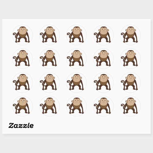 Sticker Rond Monkey (Feuille)