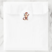 Sticker Rond Monkey as Hairdresser with Scissors & Razor (Sac)