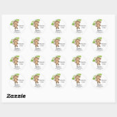 Sticker Rond Monkey Baby shower merci pour l'autocollant (Feuille)