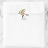 Sticker Rond Monkey Baby shower merci pour l'autocollant (Sac)