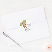 Sticker Rond Monkey Baby shower merci pour l'autocollant (Enveloppe)