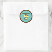 Sticker Rond Monkey Business Drôle Cartoon Monkey Design (Sac)