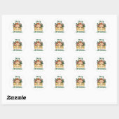 Sticker Rond Monkey Christmas (Feuille)