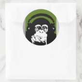 Sticker Rond Monkey connaît la musique (Sac)
