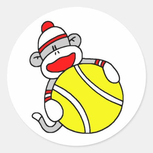 Sticker Rond Monkey de tennis (Devant)