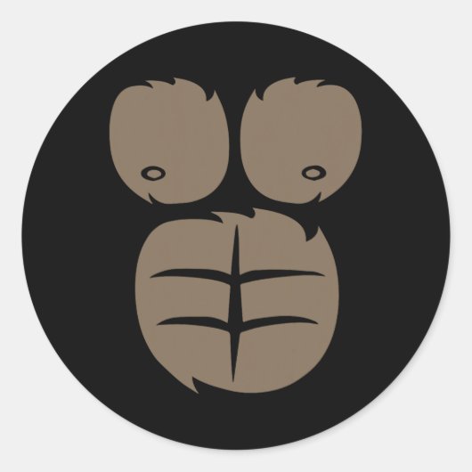 Sticker Rond Monkey Gorilla Costume Tee Animal Belly Fancy Dres (Devant)