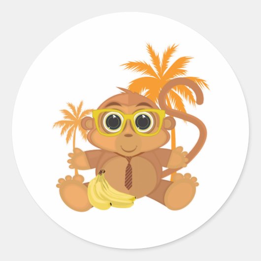 Sticker Rond Monkey Nerd (Devant)