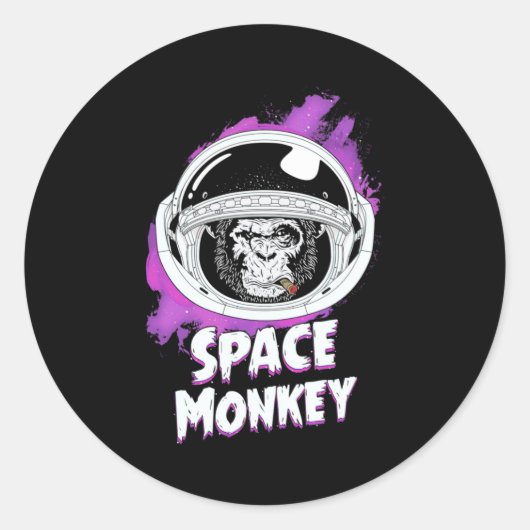 Sticker Rond Monkey Space (Devant)