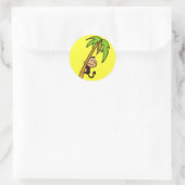 Sticker Rond Monkey Up un arbre (Sac)