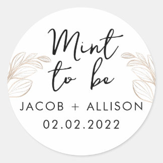 Sticker Rond Monnaie d'être moderne élégant mariage faveur
