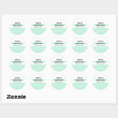 Sticker Rond Monnaie magique et Merci Motif blanc Chevron (Feuille)