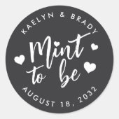 Sticker Rond Monnaie Noire & Blanc à être mariage préféré (Devant)