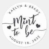 Sticker Rond Monnaie Noire & Blanc à être mariage préféré (Devant)