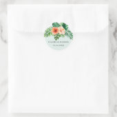Sticker Rond Monnaie Tropicale Verte Mariage Enveloppe Phoques (Sac)