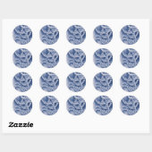 Sticker Rond Monochrome Tentacles Bleu (Feuille)