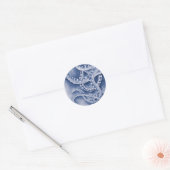 Sticker Rond Monochrome Tentacles Bleu (Enveloppe)