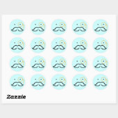 Sticker Rond Monocle et Moustache (Feuille)