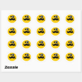 Sticker Rond Monocle & Mustache Fond personnalisable) (Feuille)