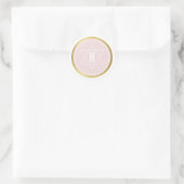 Sticker Rond MONOGRAM BAR MITZVAH moderne rose pâle (Sac)