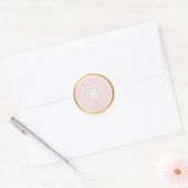 Sticker Rond MONOGRAM BAR MITZVAH moderne rose pâle (Enveloppe)