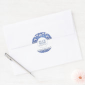 Sticker Rond Monogram Blue Moon Floral Beauté Produits (Enveloppe)