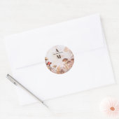 Sticker Rond Monogram Champignon Toadstool Forêt Enchantée Wedd (Enveloppe)