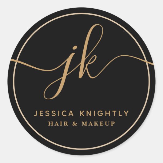 Sticker Rond Monogram Custom Logo Business (Devant)