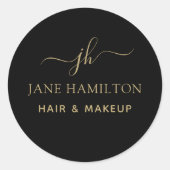 Sticker Rond Monogram Custom Logo Business (Devant)