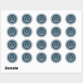 Sticker Rond Monogram design (Feuille)