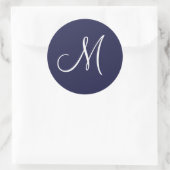 Sticker Rond Monogram M White sur Navy Blue, (Sac)