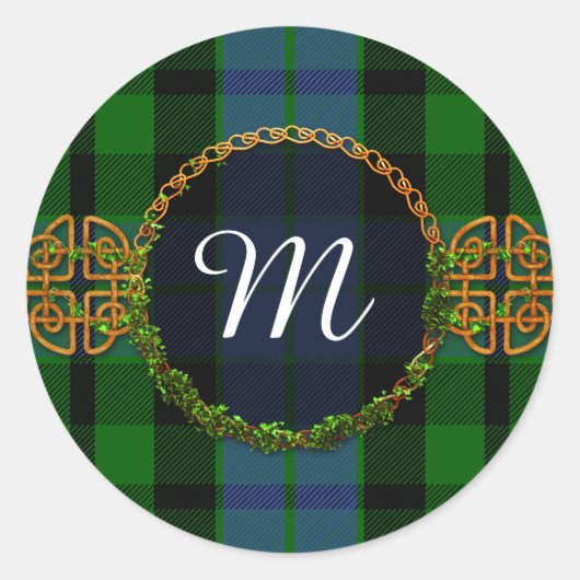 Sticker Rond Monogram MacKay Tartan (Devant)