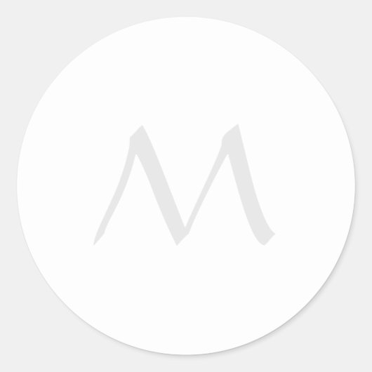 Sticker Rond Monogram Modern Simple Minimalist Plain (Devant)