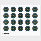 Sticker Rond Monogram Morrison Tartan (Feuille)