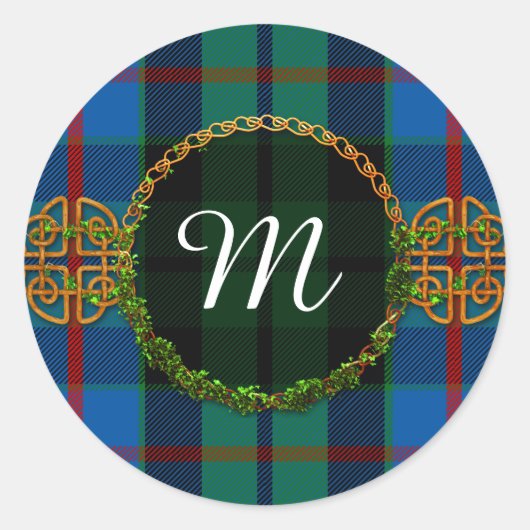 Sticker Rond Monogram Morrison Tartan (Devant)