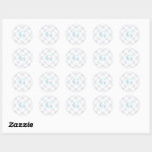 Sticker Rond Monogram Pastel Rainbow Sundae Polka Dot Mandala (Feuille)