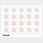 Sticker Rond Monogram Pink Rose This Book Belongs to Bookplate (Feuille)