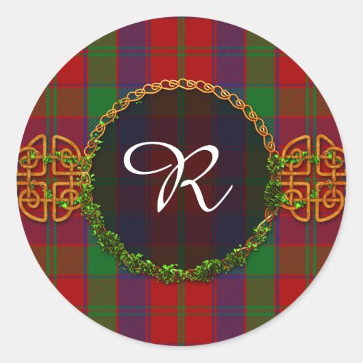 Sticker Rond Monogram Robertson Tartan (Devant)