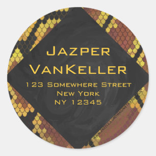Sticker Rond Monogram Snake Brown et Gold Print