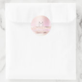 Sticker Rond Monogram Spark Rose  Blush Initiales Nom Ombré (Sac)