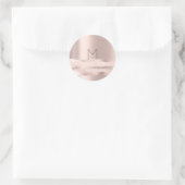 Sticker Rond Monogram Spark Rose Blush Initiales Nom Rond (Sac)