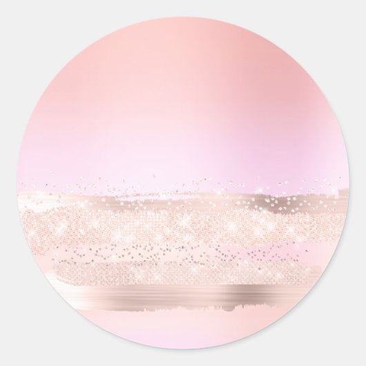 Sticker Rond Monogram Spark Rose  Blush Maquillage Pastels Beau (Devant)