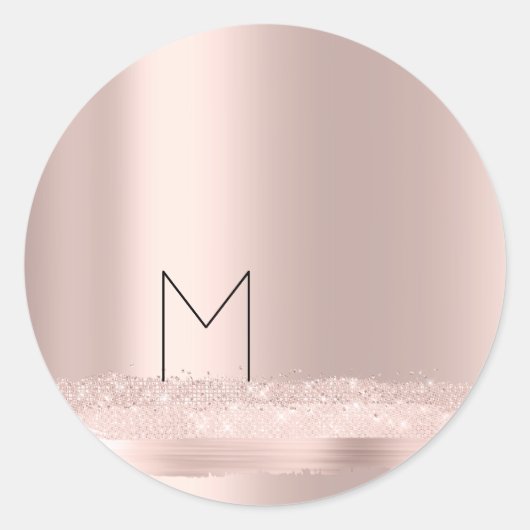 Sticker Rond Monogram Spark Rose  Teinte initiale du nom Traits (Devant)